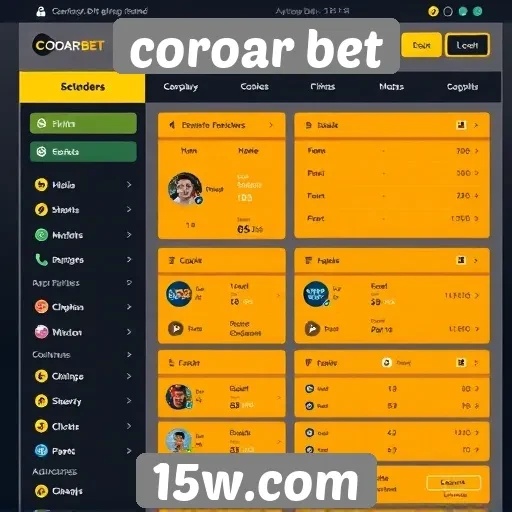 A interface do usuário do Coroar Bet